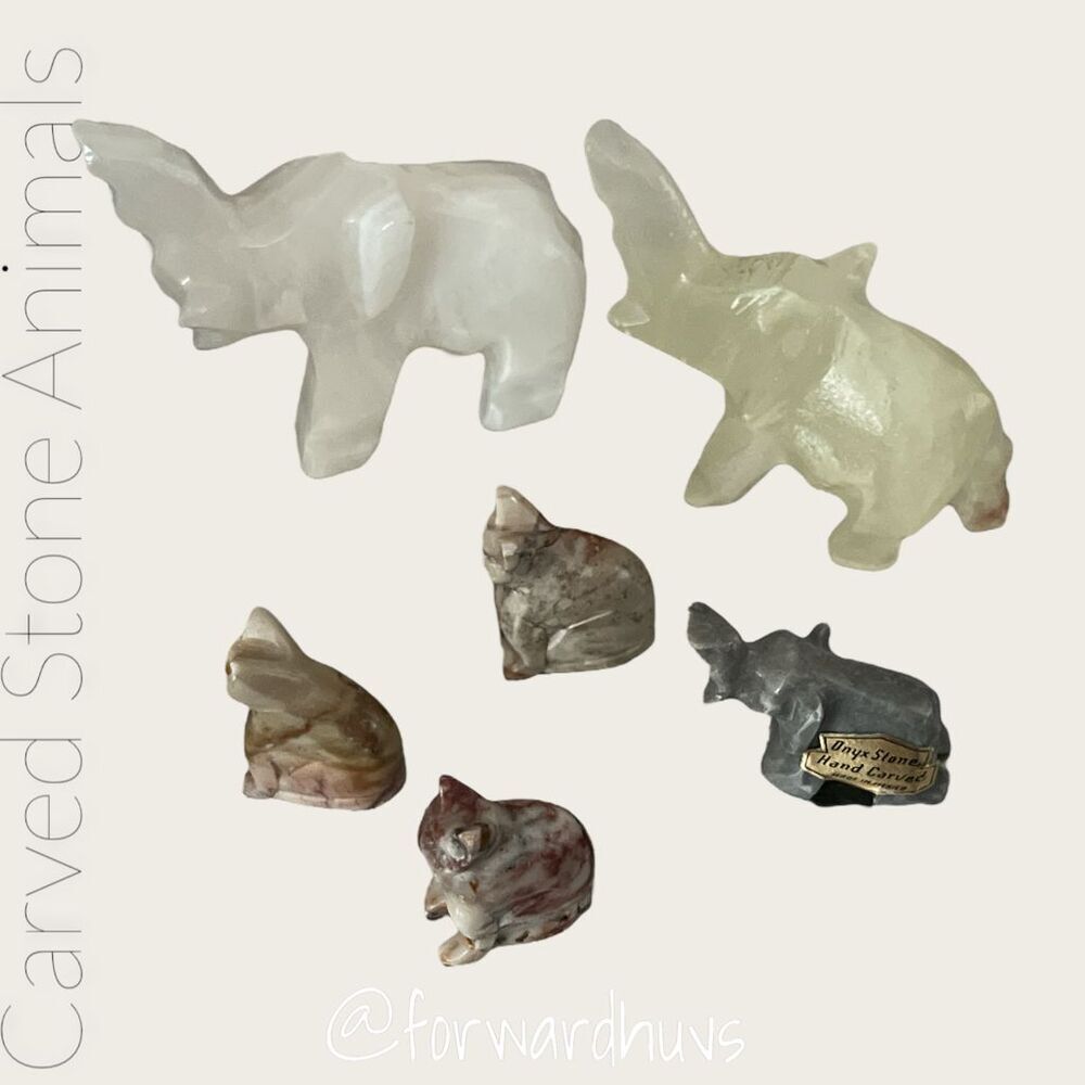 Hand Carved Stone Animal Figurines